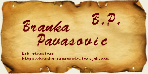 Branka Pavasović vizit kartica